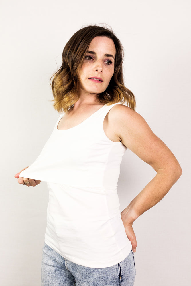 Bshirt Nursing Vest in White