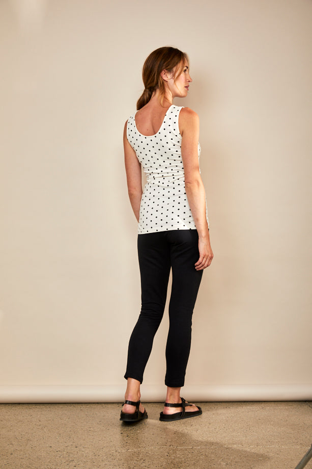 Bshirt Nursing Vest in Cream & Black Spots