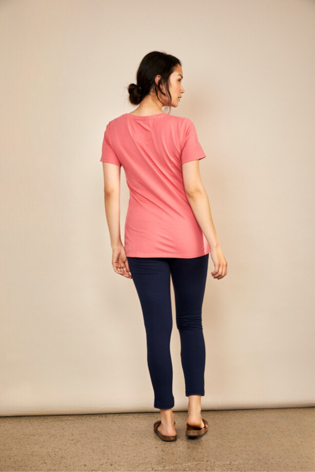 Bshirt Nursing Crew Neck T-shirt in Rose