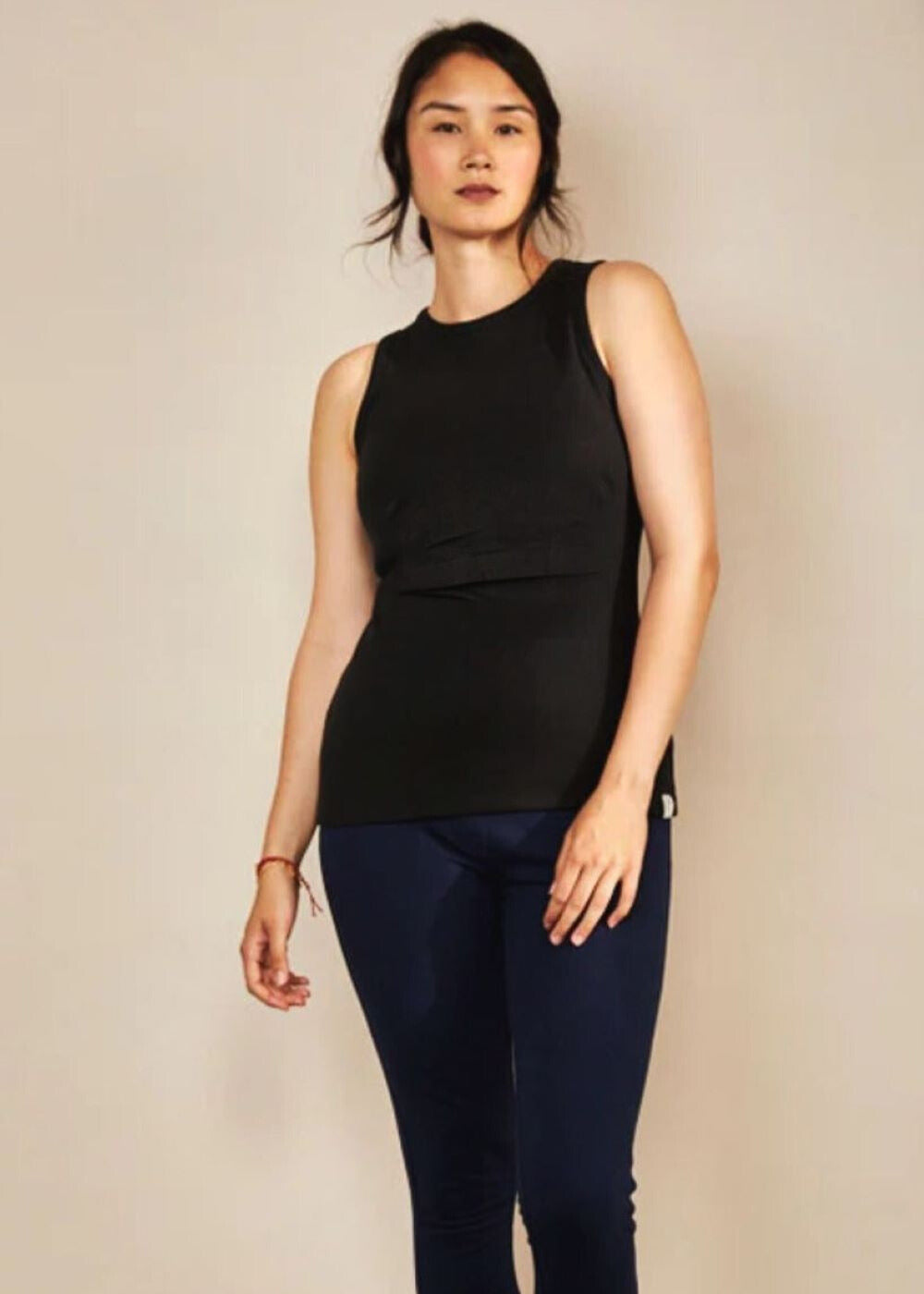 Bshirt Nursing Rib Racer Vest in Black