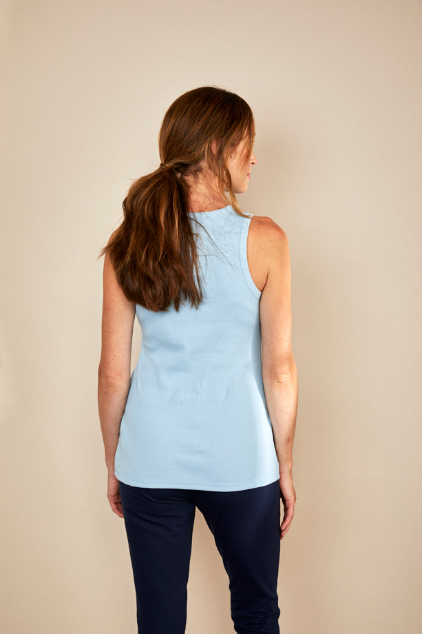 Bshirt Nursing Rib Racer Vest in Ice Blue