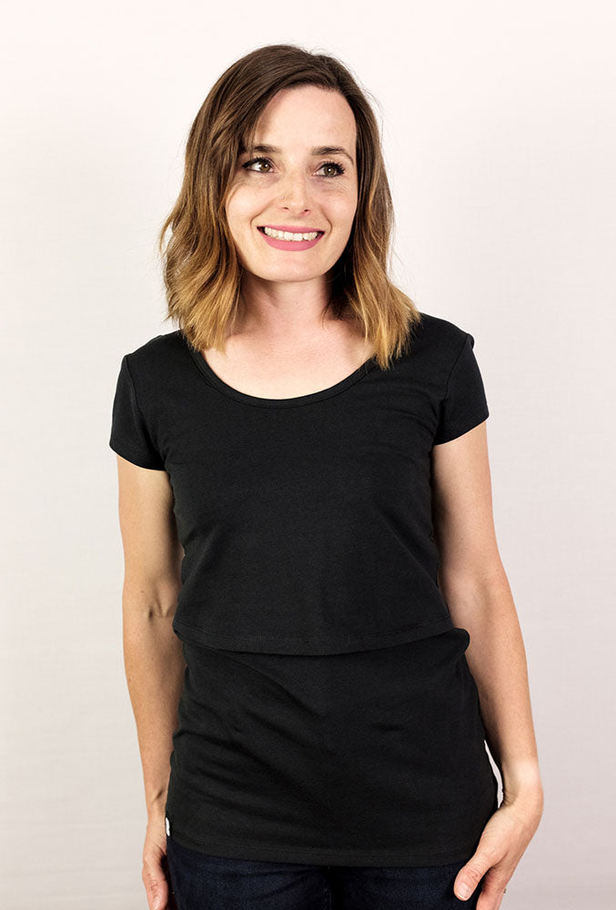 Bshirt Nursing Short Sleeve T-shirt in Black