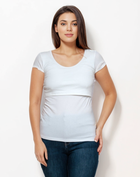 Bshirt Nursing Short Sleeve T-shirt in White