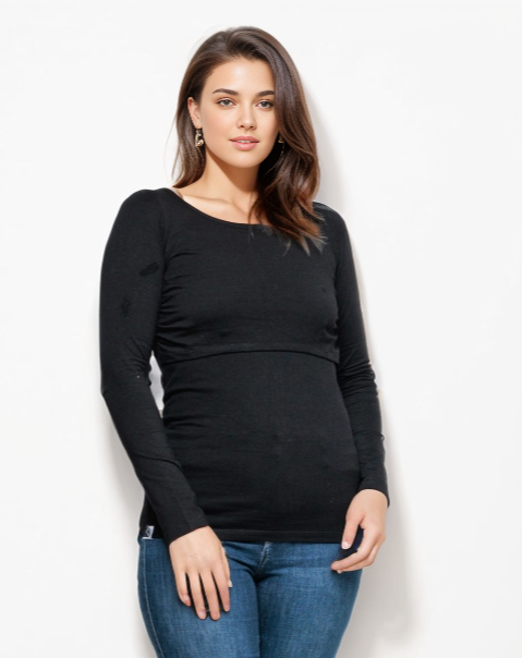 Bshirt Nursing Long Sleeve T-shirt in Black