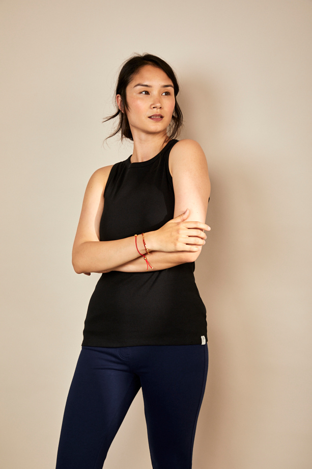 Bshirt Women's Rib Racer Vest in Black