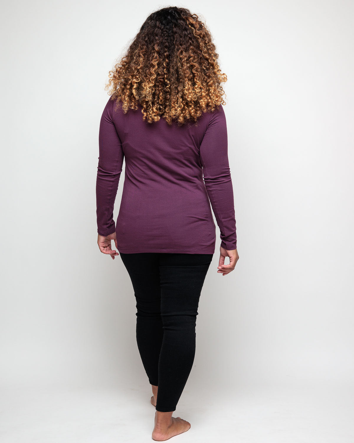 Organic Cotton Long Sleeve nursing Top in Navy for breastfeeding