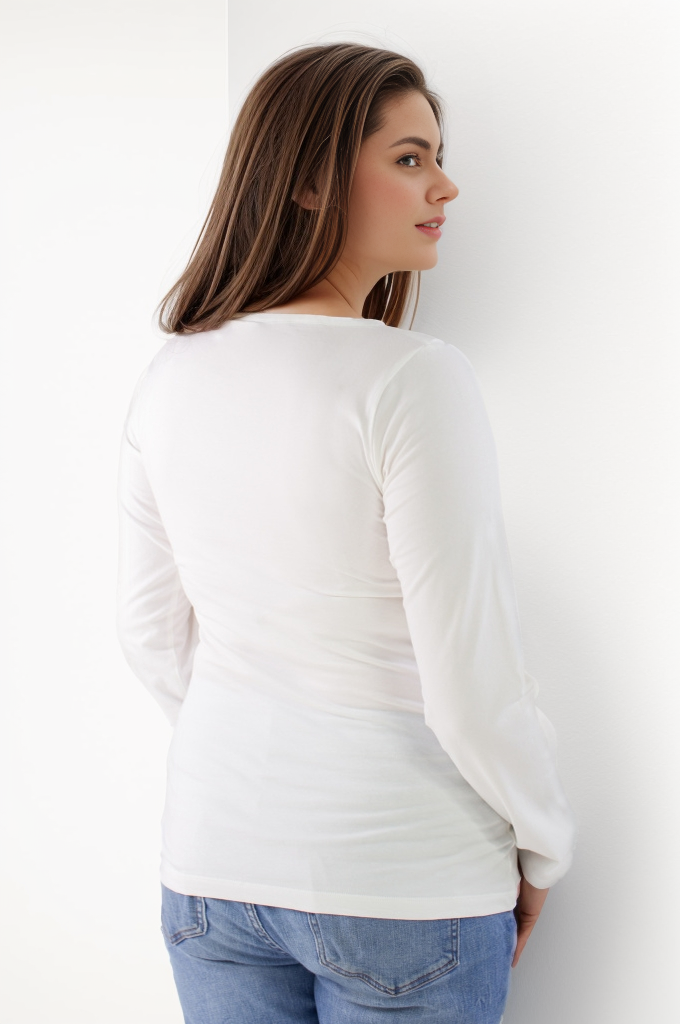 Bshirt Nursing Long Sleeve T-shirt in White